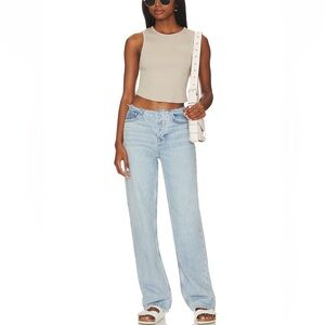Revolve GRLFRND “Jordan Low Rise Frayed Waist Boyfriend” Denim